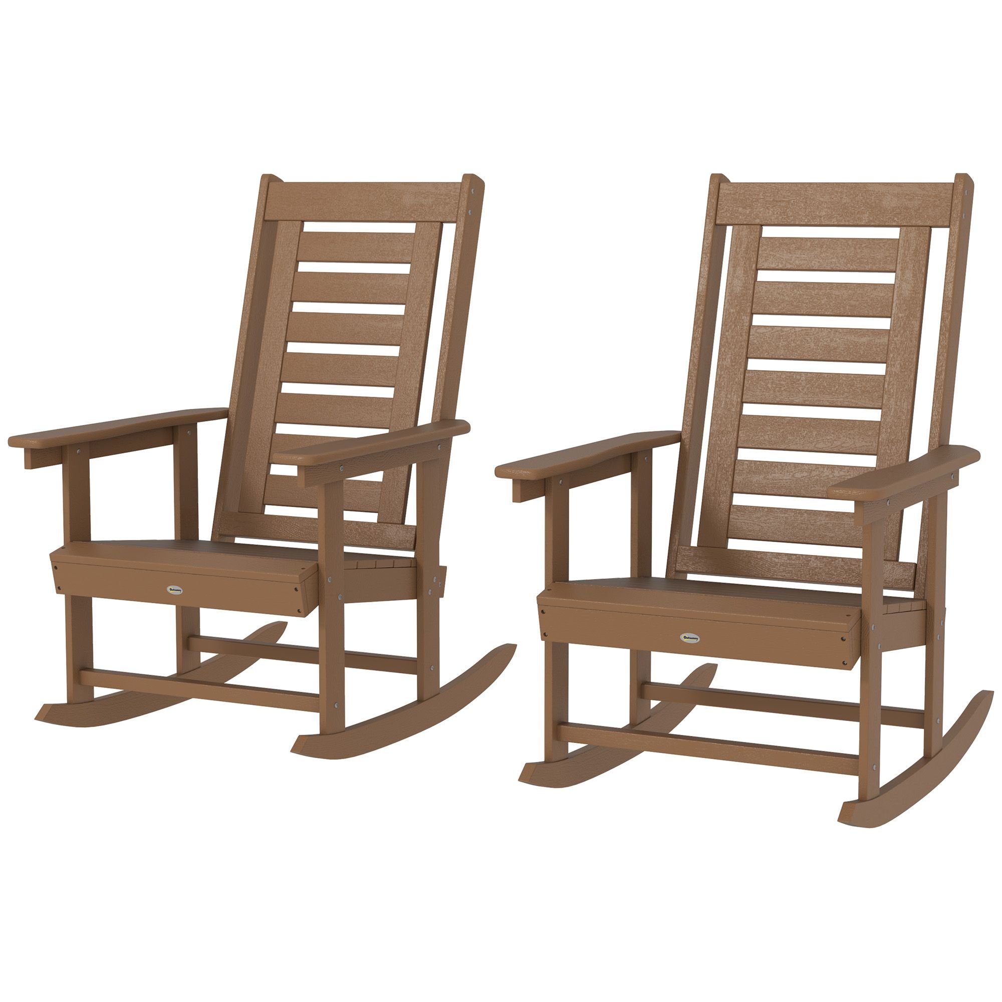 2 Pieces Outdoor Rocking Chairs, HDPE Patio Rockers with 28