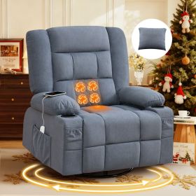 Kneading Massage Rocker Recliner Chair with 4-Point 3D Kneading Massage and Heat for Living Room with Rocking Function and 2 Cup Holders