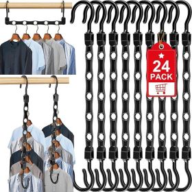 24 Pack Hangers Space Saving Magic Space Saver Storage Smart Plastic Clothes Hanger Organizer Closet Organizers and Storage for Closet Wardrobe A