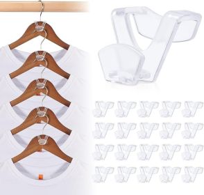 College Dorm Room Essentials - 60 Pack Clear Clothes Hanger Connector Hooks, Heavy Duty Hangers Organization, Premium Space Saving Hangers