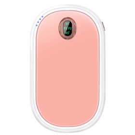 Black-Pink Color Options -- 1Pc Rechargeable Hand Warmer Electric Hand Heater Portable Reusable Pocket Warmer Power Bank With Digital Display 2 L (Color: Pink)